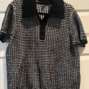 Eloquii Black and White Knit Top